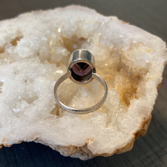 Faceted Amethyst Crystal Gemstone, 925 Sterling Silver Ring - Picture 11 of 16